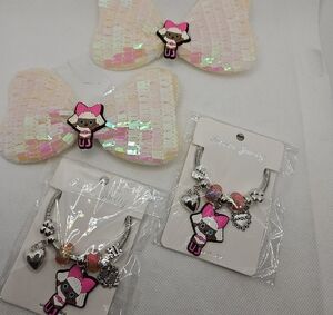 Kids Pink and White Hair Accessories Set